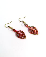 ARTWORK WOODEN EARRINGS - LEAVE SHAPED