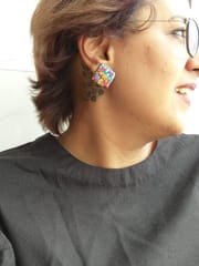 Orange Flower Studs