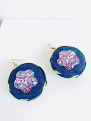 ' THE STORY OF WAVES ' DENIM GLASS EARRING - DARK BLUE GOTTA