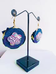 ' THE STORY OF WAVES ' DENIM GLASS EARRING - DARK BLUE GOTTA