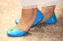 BLUE POPSICLE ~ Beautiful Handpainted Juttis