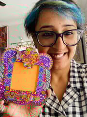 A happy memory handpainted photo frame