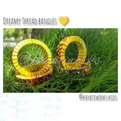 Dreamy Thread Bangles Yellow - Single Piece