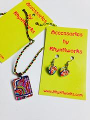 Sub-Rosa Glass Pendant and Earrings