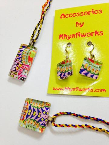 Blossoms Glass Pendants and Earrings