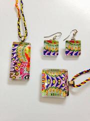 Blossoms Glass Pendants and Earrings
