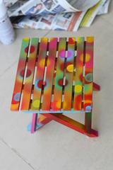 RAINBOW SHOWERS - Hand Painted Small Folding Table