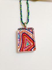 Footy Cuboid Glass Pendant