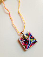 Footy Domed Square Glass Pendant