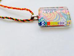 Rangoli Cuboid Glass Pendant