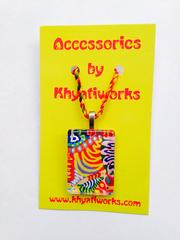 Rangoli Cuboid Glass Pendant