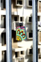 [SOLD] Suryarangi - Hand painted Wooden Pendant