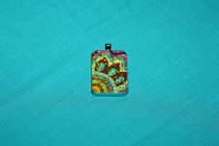 [SOLD] Suryarangi - Hand painted Wooden Pendant