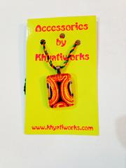 Fiery Small Rectangle Glass Pendant