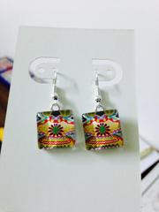 Summer Breeze Square Glass Earrings