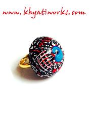 Rudimentary Ring Handpainted Wooden