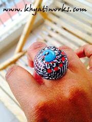 Rudimentary Ring Handpainted Wooden