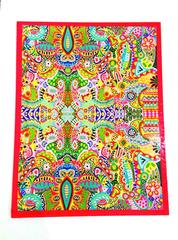 Colorama Table Mats with Magenta Borders