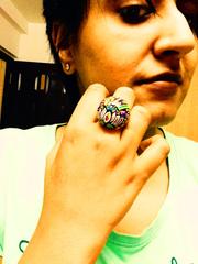 I Love My Lotus Ring Handpainted Wooden