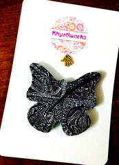 Monochrome Butterfly Wooden Magnet