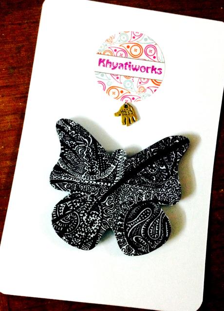Monochrome Butterfly Wooden Magnet