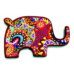 Rangeen Haathi Wooden Magnet Khyatiworks