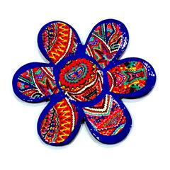 Blue Blossom Flower Wooden Magnet Khyatiworks