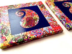 Blue Paisley Summer Trail Set of 2 Ceramic Coasters