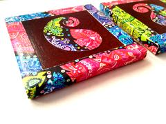 Brown Paisley Vibgyorise Set of 2 Ceramic Coasters