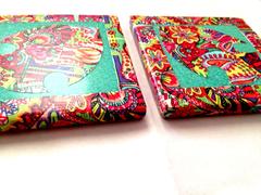 Blue Fish Spring Fiesta Set of 2 Ceramic Coasters