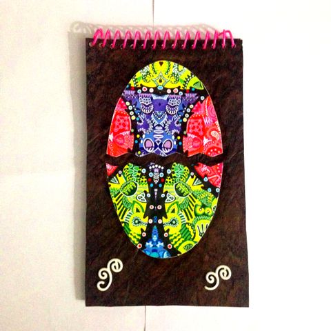 [SOLD] Spiral Notebook - Brown Vibgyorize with Sprial Brads