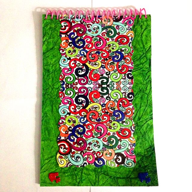 [SOLD] Spiral Notebook - Florosphere Green with Fish Eyelets