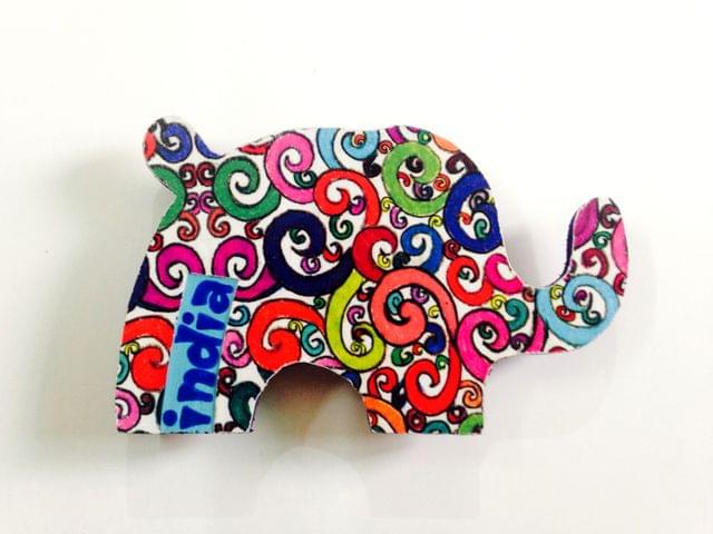 Florosphere Elephant India Wooden Magnet Khyatiworks