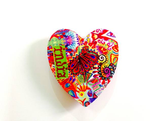 Summer Trail Heart India Wooden Magnet Khyatiworks