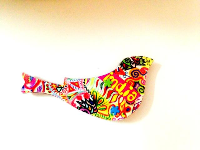 Summer Trail Birdie India Wooden Magnet