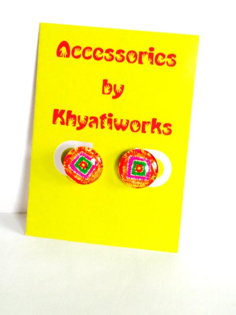 The Phulkari Series Square Studs