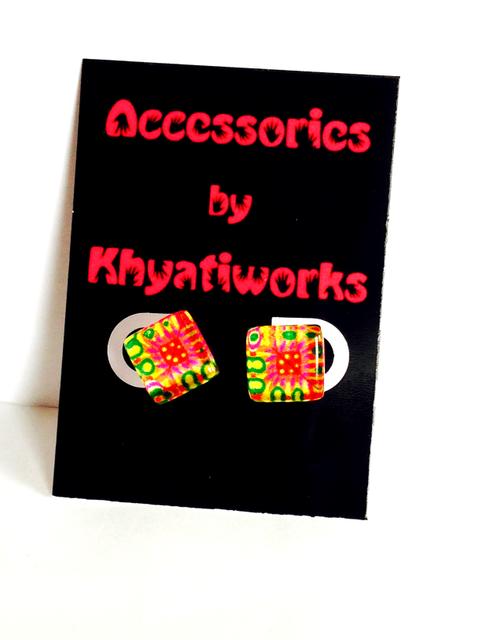 The Phulkari Series Square Studs