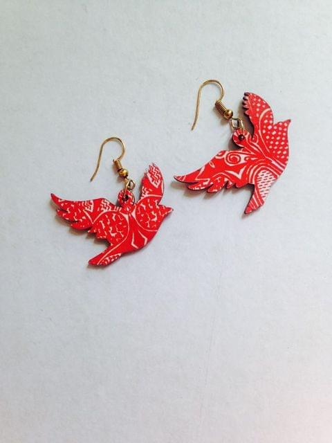 Artwork Wooden Earrings - Enigma Birds