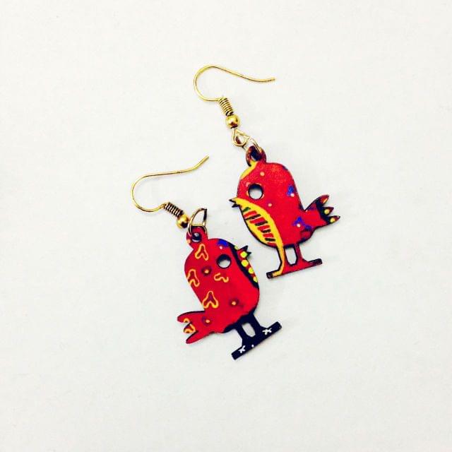 Artwork Wooden Earrings - Tweety - Ethereal