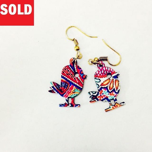 [SOLD] Artwork Wooden Earrings - Tweety - Of  What We Are