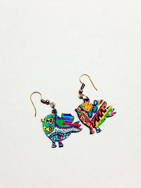 Artwork Wooden Earrings - Sitting Birds- Spring Fiesta 2