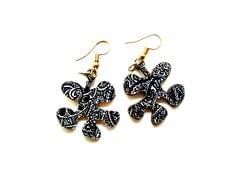 Artwork Wooden Earrings - Wildflower in Illugination Artwork
