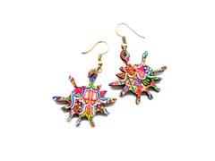 Artwork Wooden Earrings - Splash Earrings in Prisma Clouds Artwork