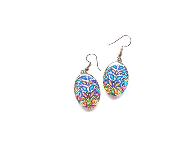 Rainy world Glass earrings