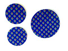Mor Pankh Round Mat and Coaster Set