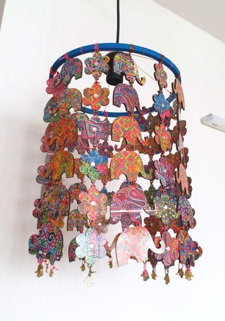 BRIGHT BLUE- ELEPHANT CHANDELIER