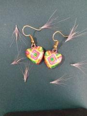PHULKARI LITTLE HEART GLASS EARRING