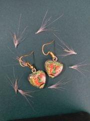 LOVELY HEART GLASS EARRINGS