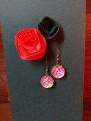 PINK MAGIC GLASS EARRINGS