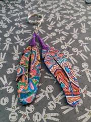 COLORFUL ARTWORK WOODEN KEY CHAIN- FEATHER SHAPED-7
